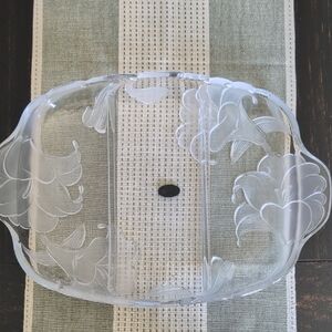 Clear Floral Glass Tray